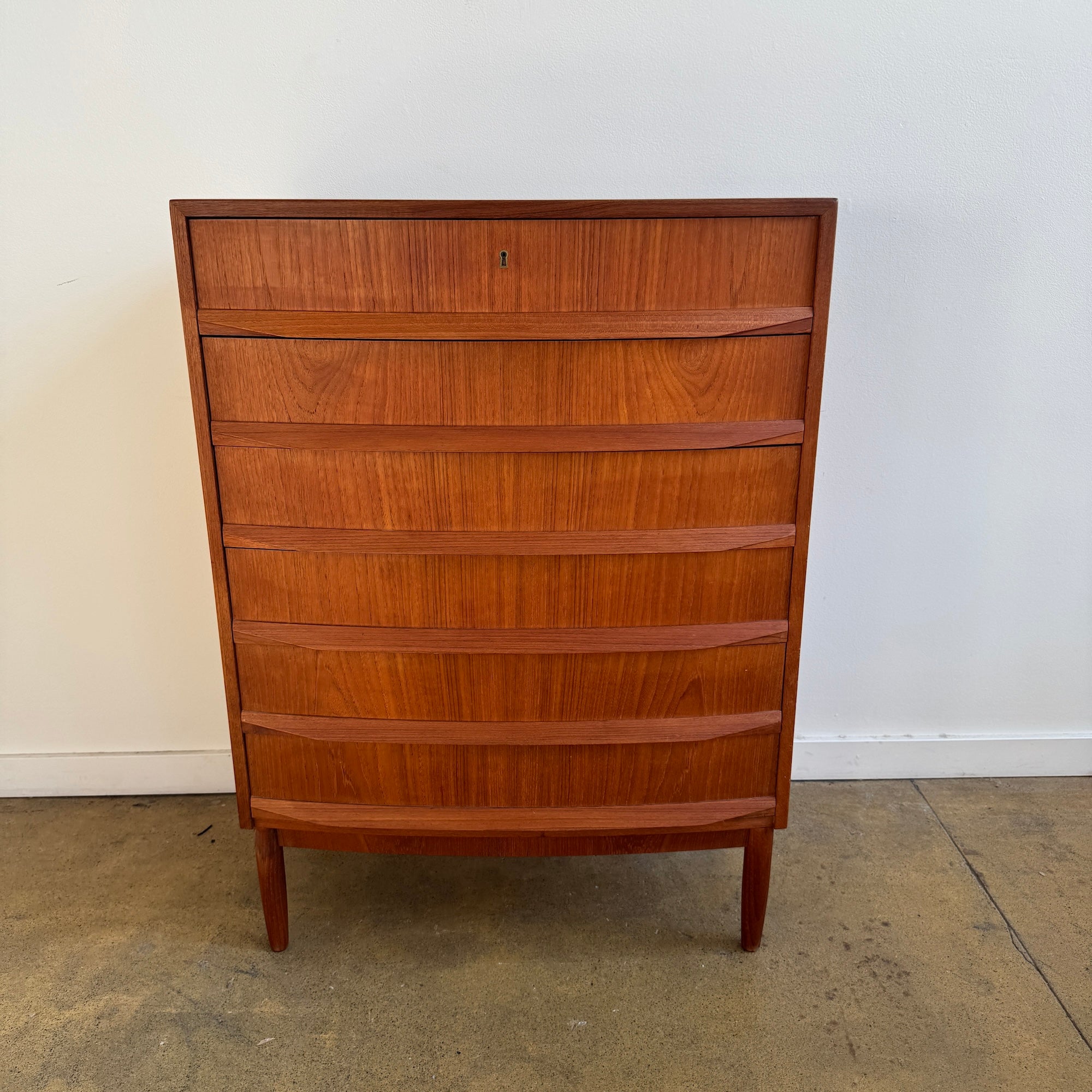 Danish Modern Teak 6 Drawer Dresser