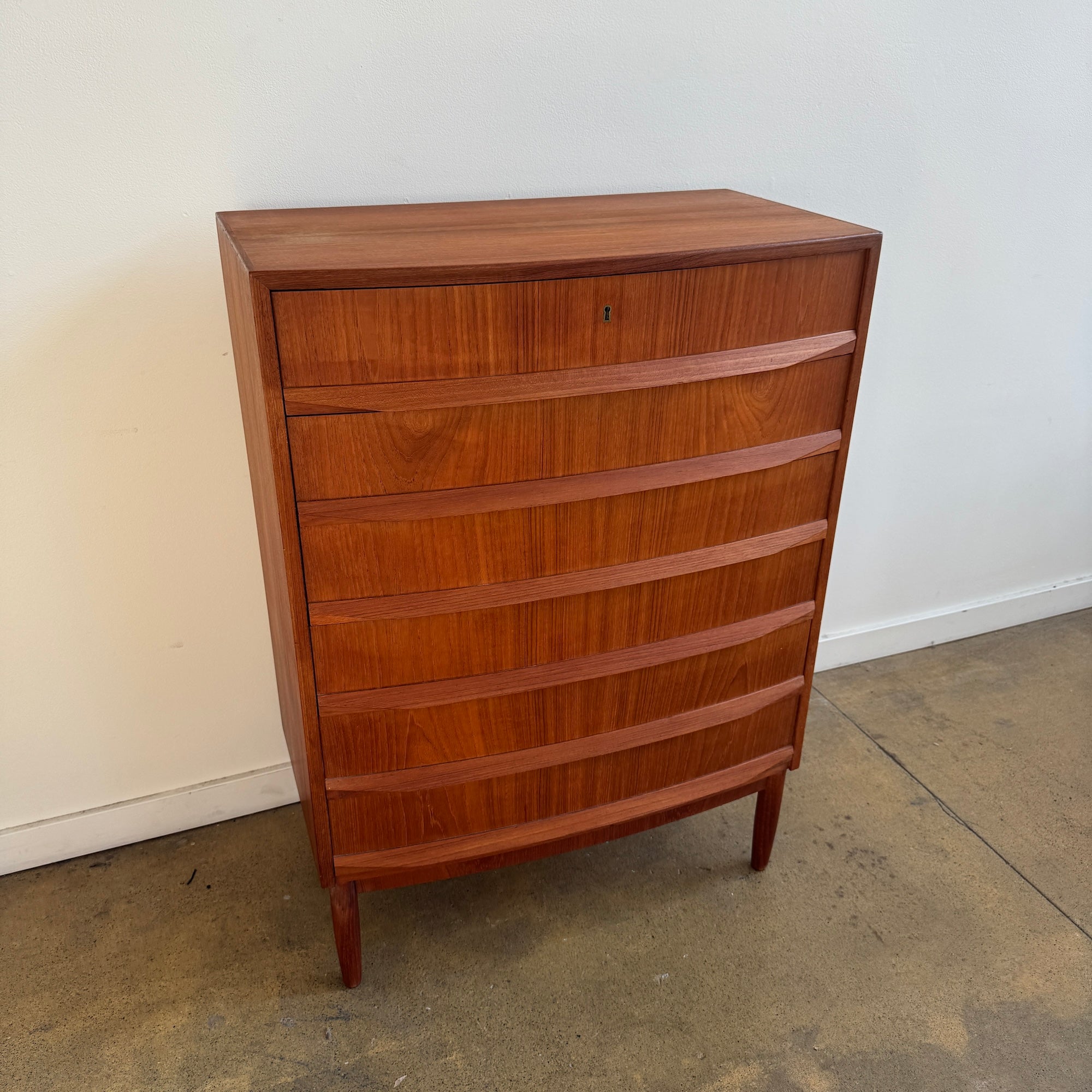 Danish Modern Teak 6 Drawer Dresser