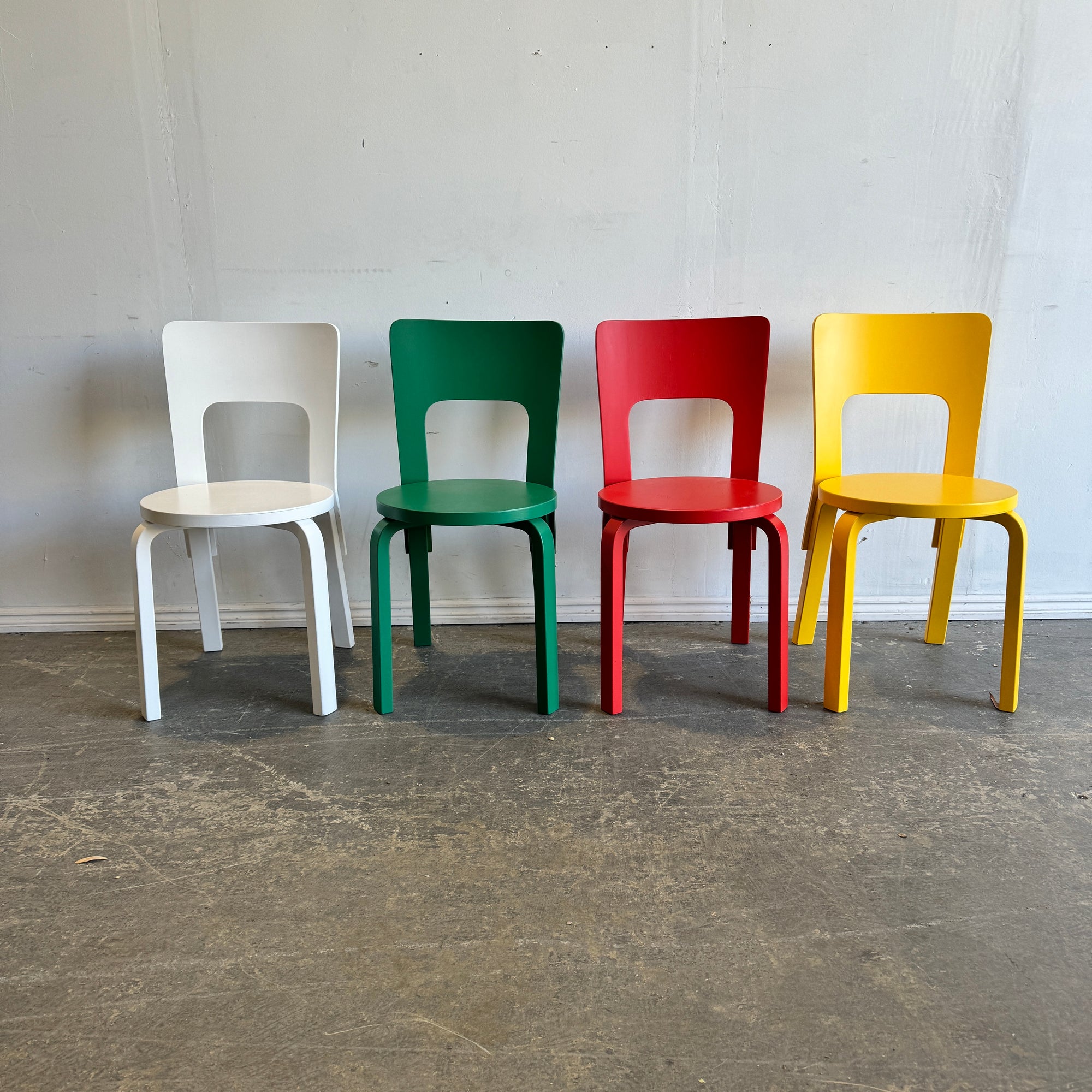 Authentic! Artek Alvar Aalto Model 66 set of 4 dining chairs