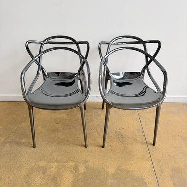 Kartell Masters Metallic Chair by Philippe Starck - Set of 2 (Like New)