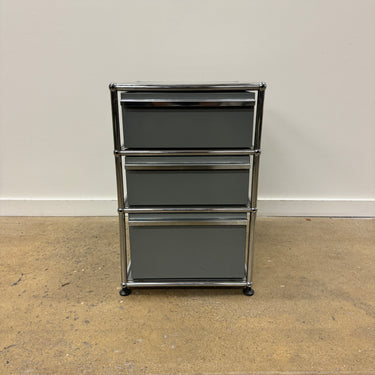 USM Haller 3 Drawer File Pedestal (Matte Silver)