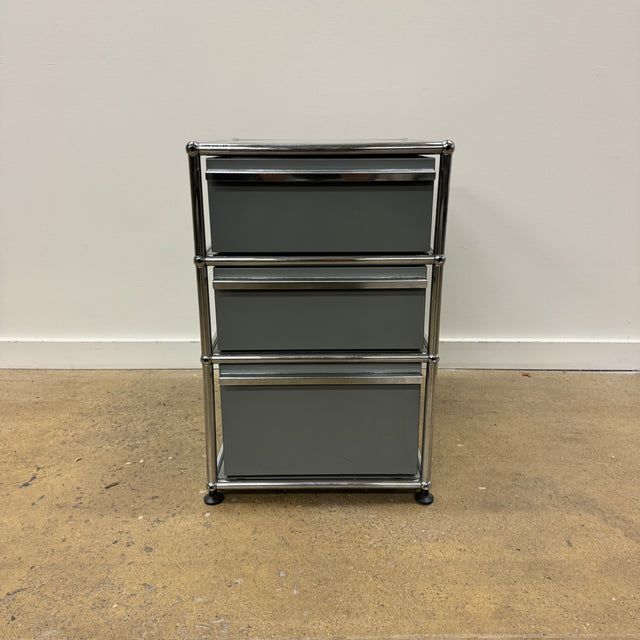 USM Haller 3 Drawer File Pedestal (Matte Silver) – enliven mart