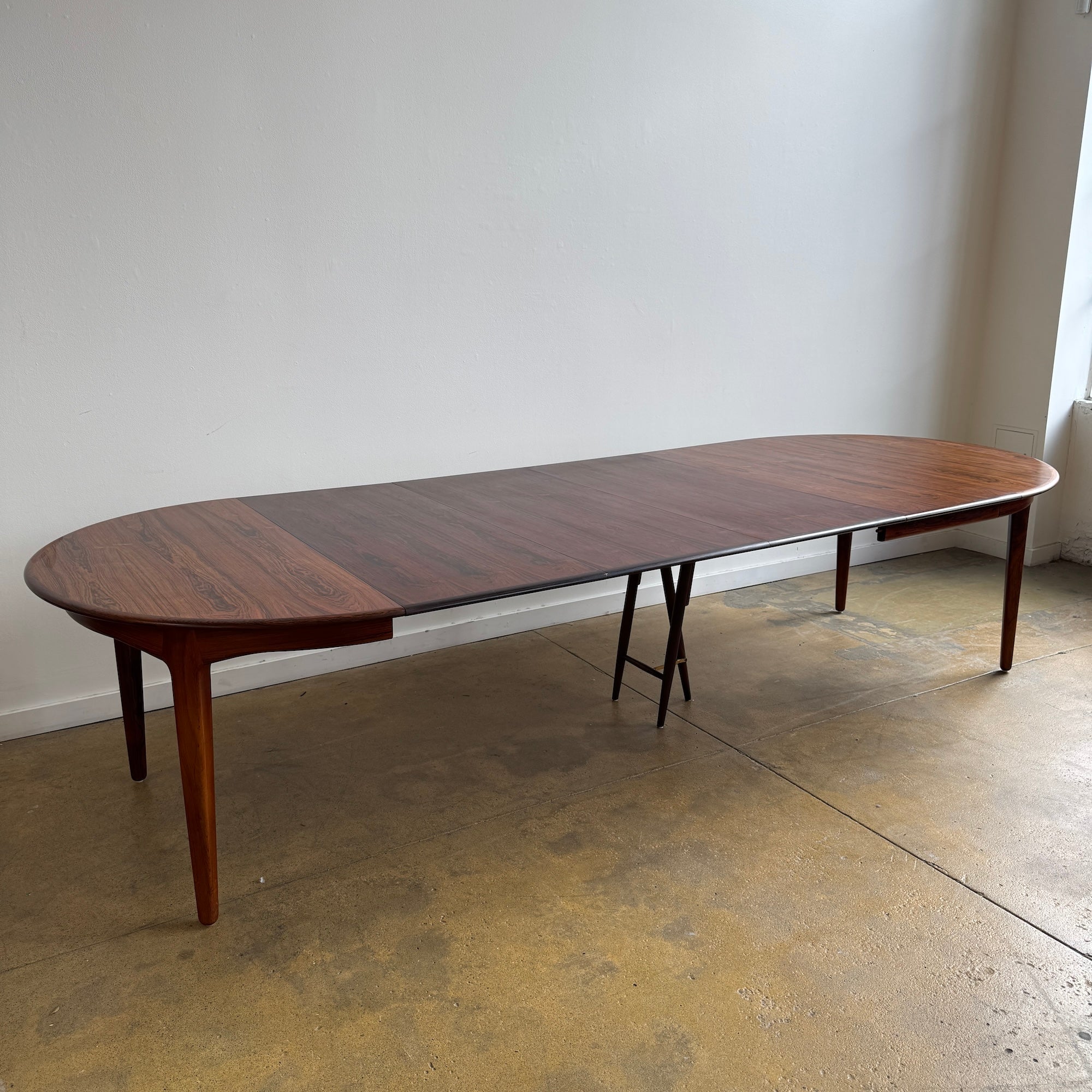 Rare! Danish Modern Large Rosewood Henning Kjærnulf Model 62 Dining Table