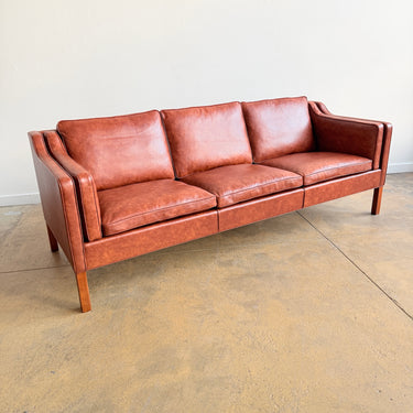 Danish Modern Borge Mogensen 2213 Leather Sofa by Fredericia