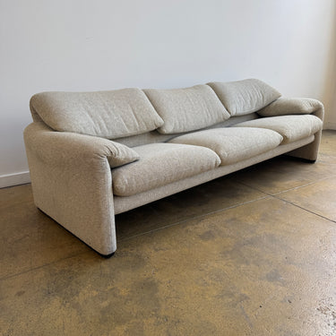 Authentic! Cassina Maralunga Three-Seater Sofa by Vico Magistretti