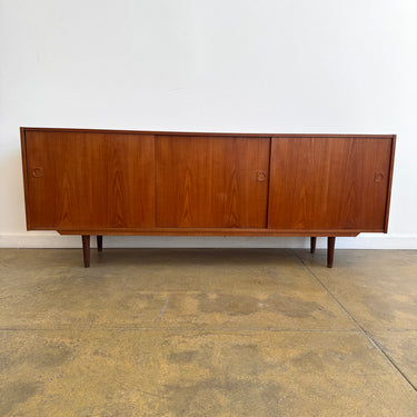 Danish Modern Large Teak Sliding Sideboard, 1960s