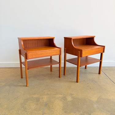 Vintage Swedish Teakwood Nightstands by AB Carlström & Co (Refinished)