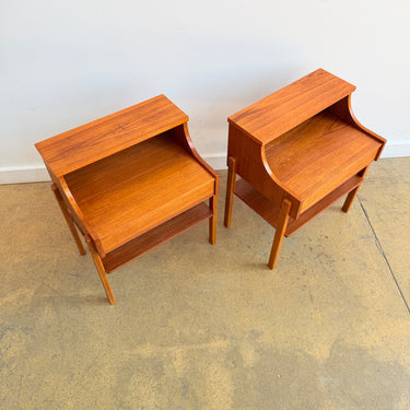 Vintage Swedish Teakwood Nightstands by AB Carlström & Co (Refinished)
