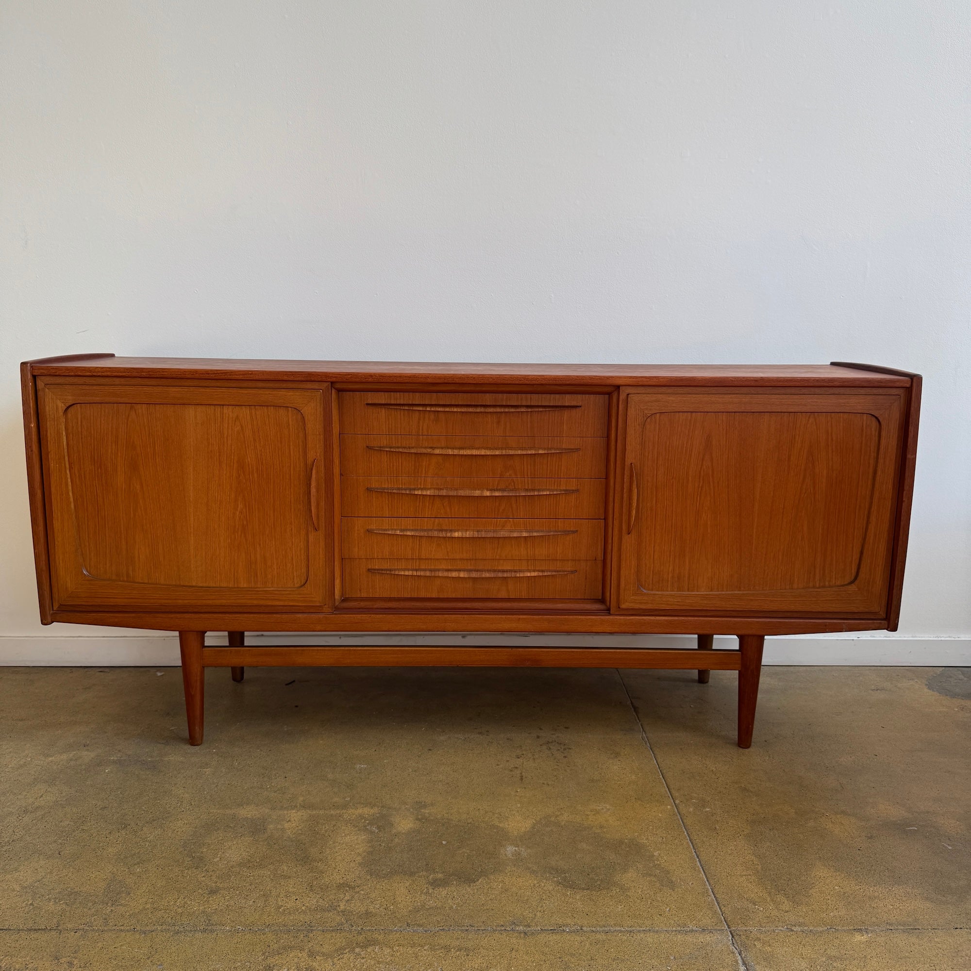 Danish Modern Teak Sideboard with Sliding Doors