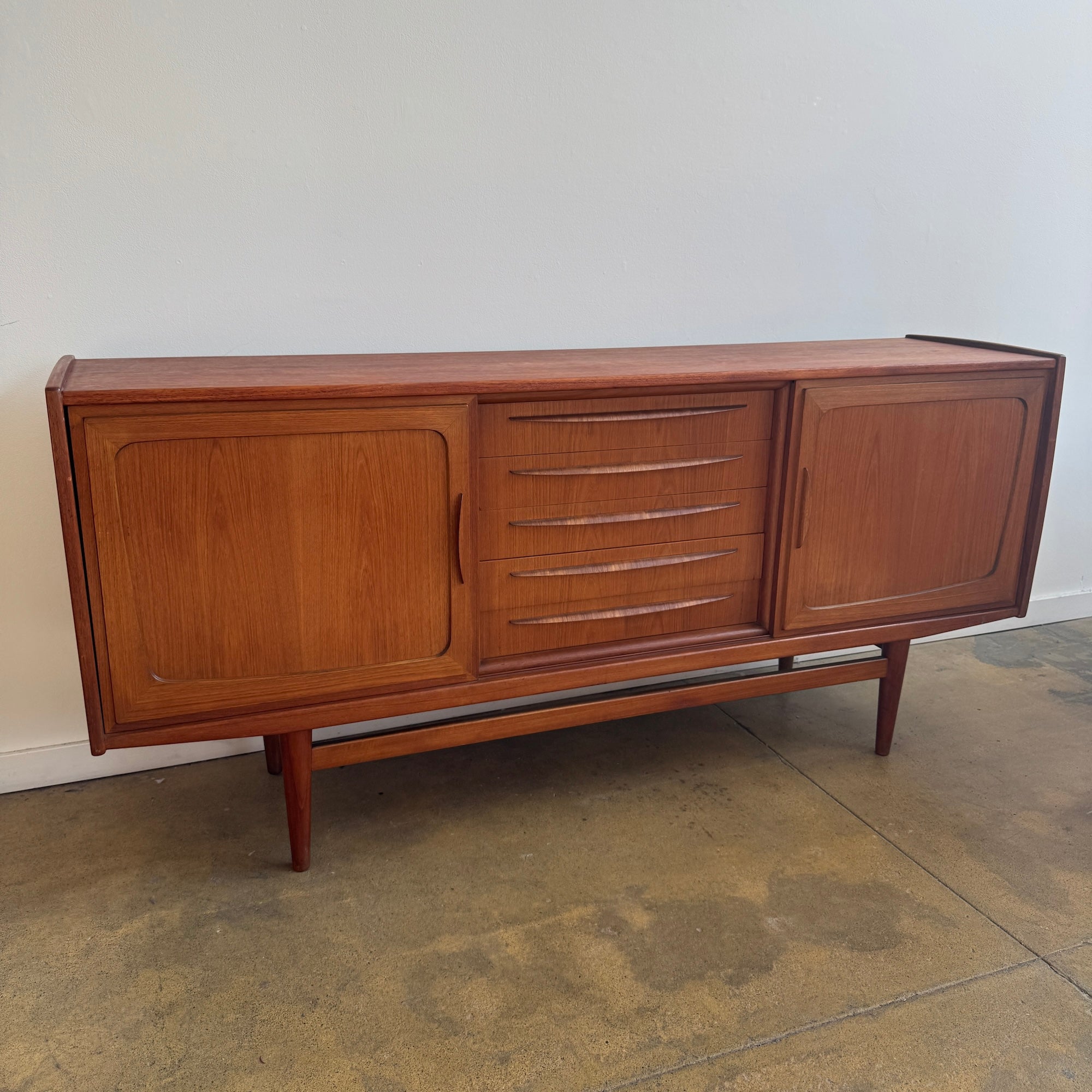 Danish Modern Teak Sideboard with Sliding Doors