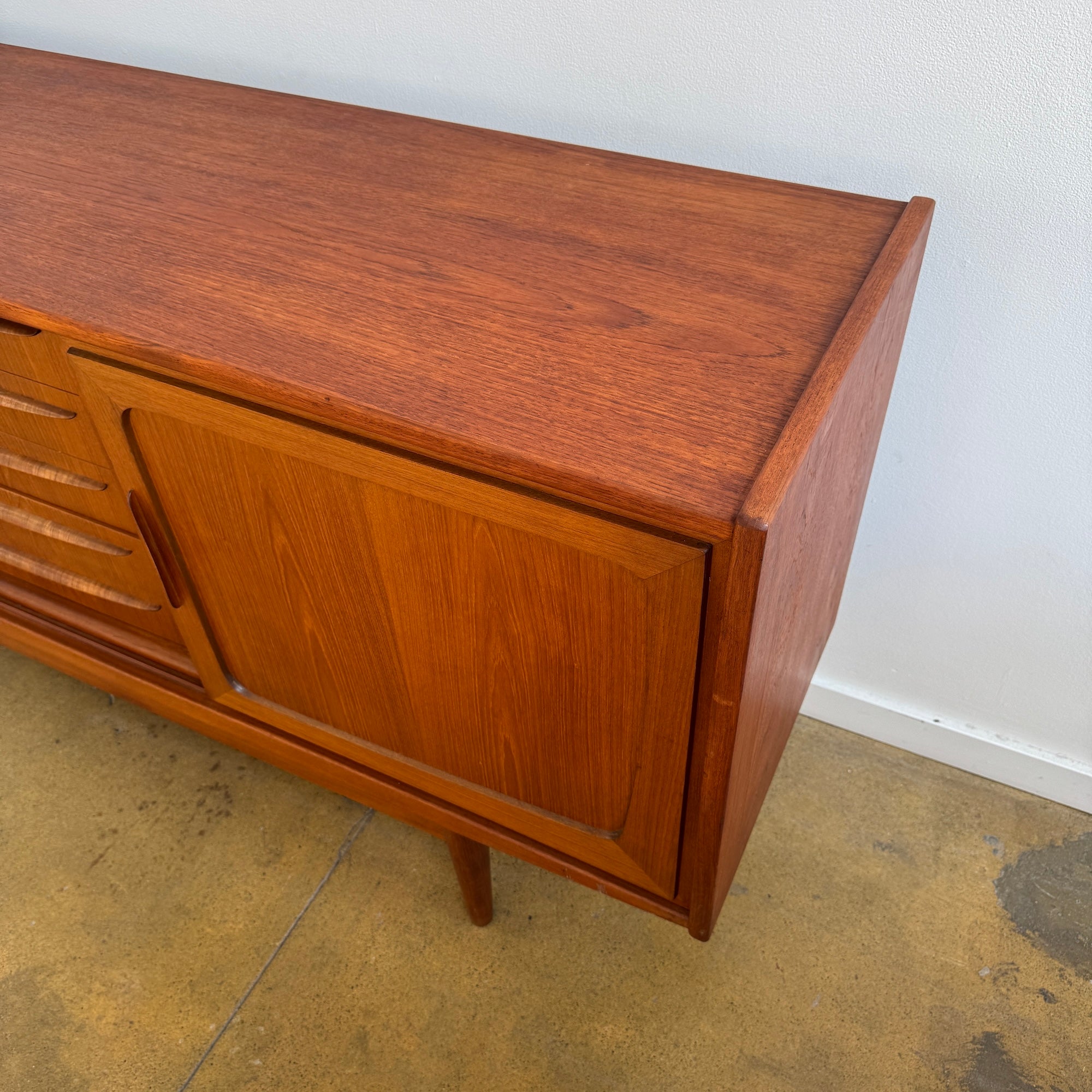 Danish Modern Teak Sideboard with Sliding Doors