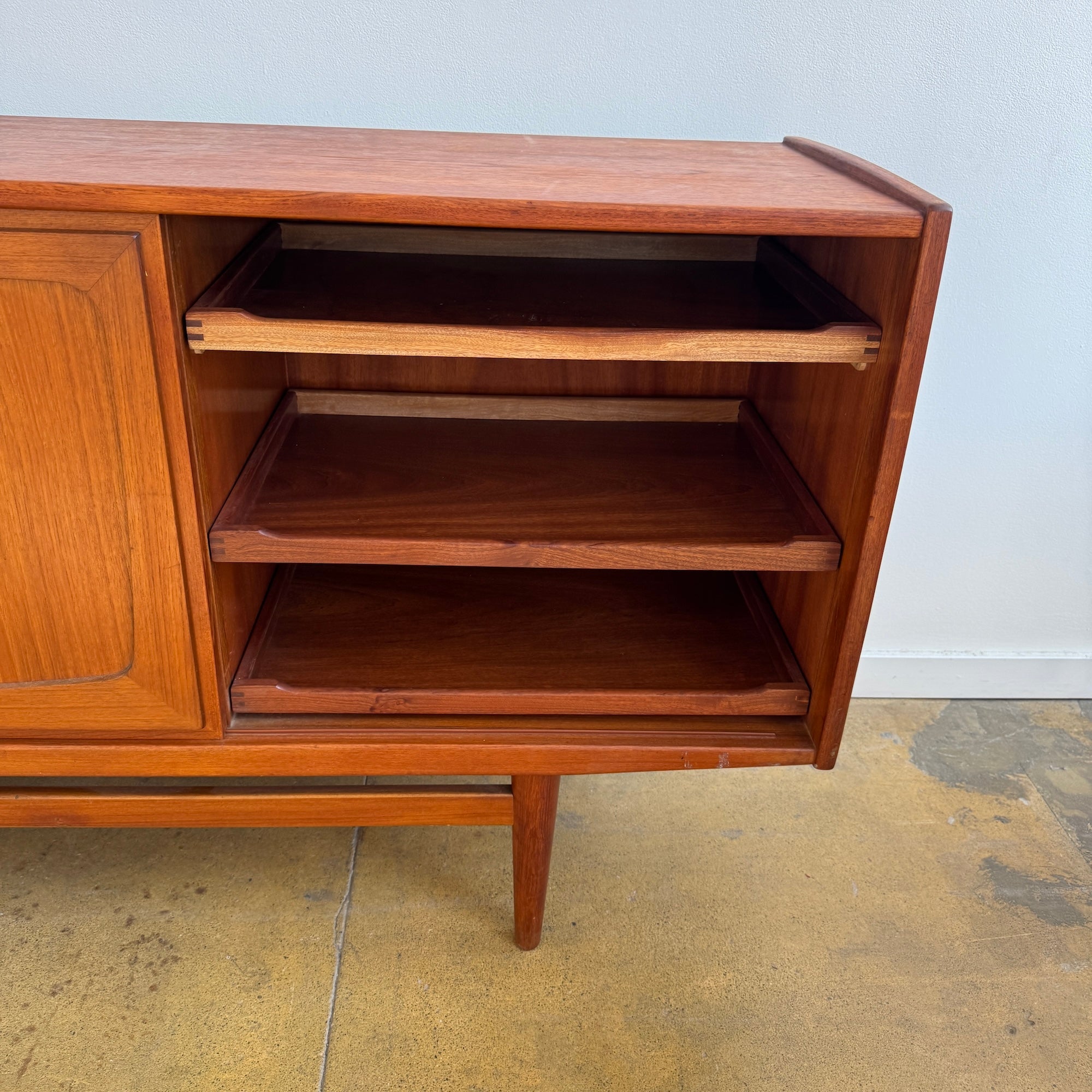 Danish Modern Teak Sideboard with Sliding Doors