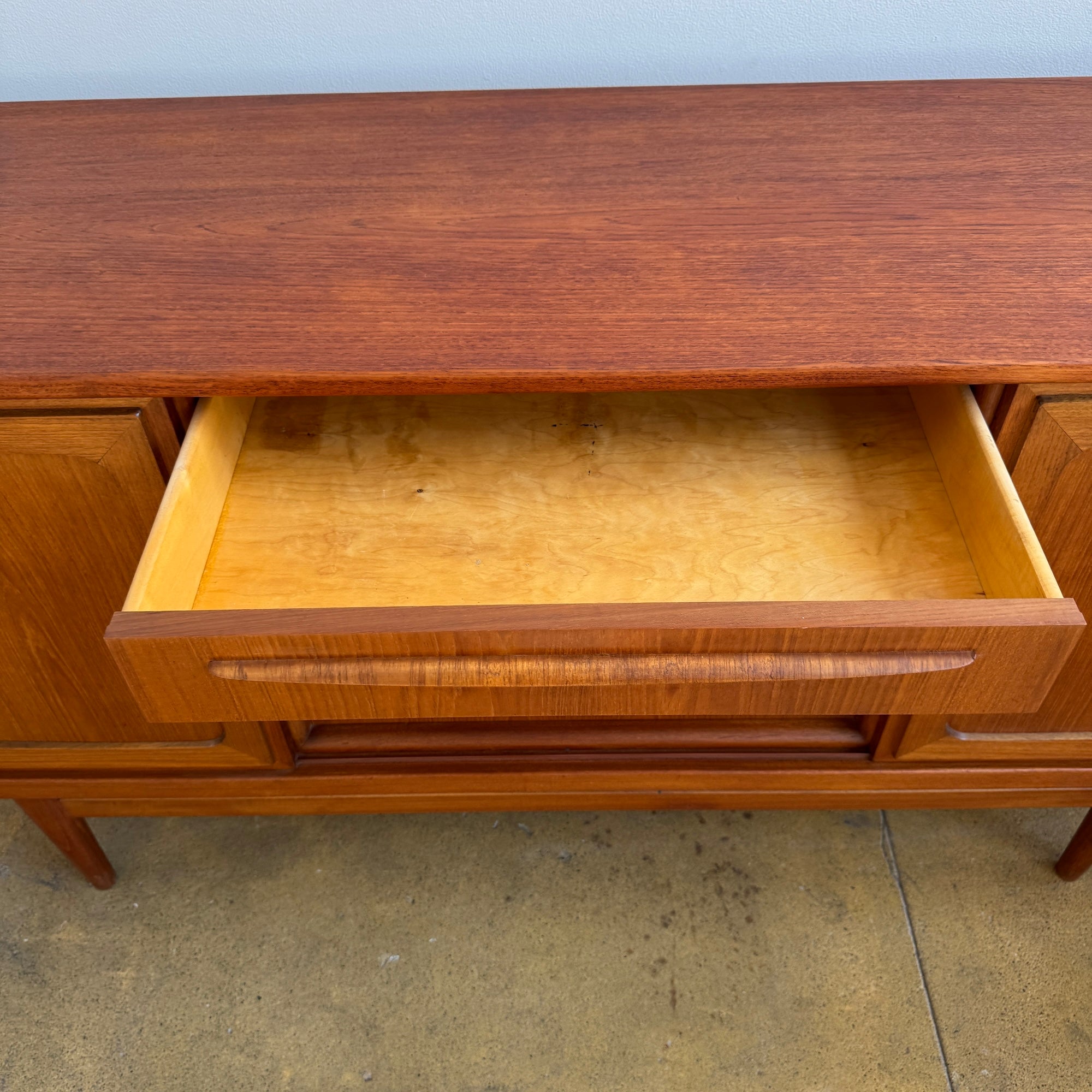 Danish Modern Teak Sideboard with Sliding Doors