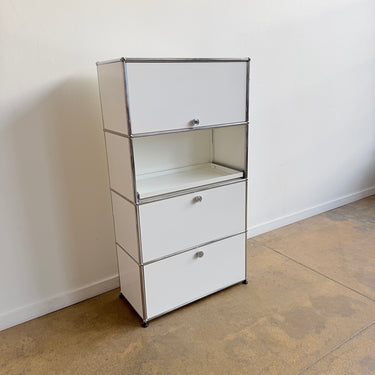 USM Haller Tall Shelf with Flip Up Door - Pure White