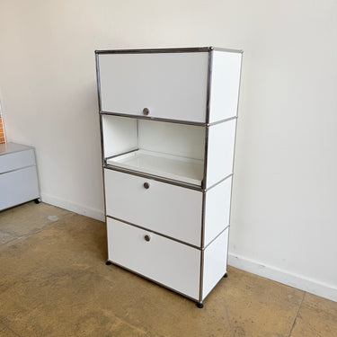 USM Haller Tall Shelf with Flip Up Door - Pure White