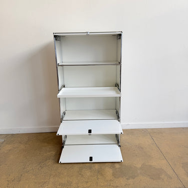 USM Haller Tall Shelf with Flip Up Door - Pure White