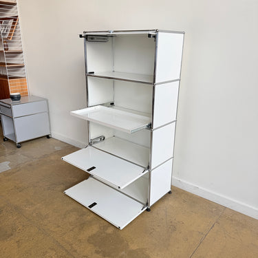 USM Haller Tall Shelf with Flip Up Door - Pure White