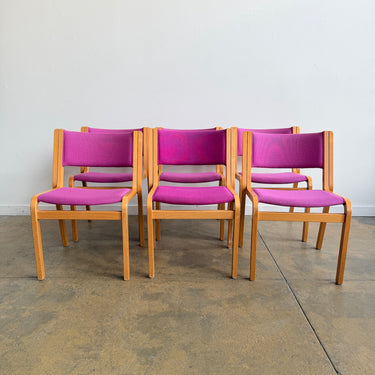 Danish Modern Magnus Olesen Upholstered 45-Series Dining Chairs - Set of 6