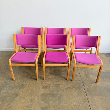 Danish Modern Magnus Olesen Upholstered 45-Series Dining Chairs - Set of 6