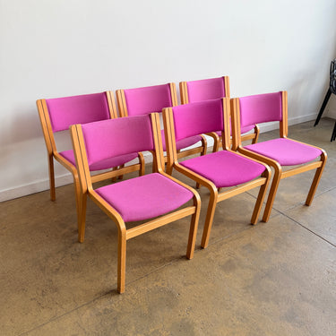Danish Modern Magnus Olesen Upholstered 45-Series Dining Chairs - Set of 6