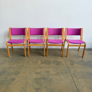 Danish Modern Magnus Olesen Upholstered 45-Series Dining Chairs - Set of 4