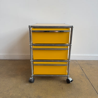 USM Haller 3 Drawer Filing Pedestal - Golden Yellow