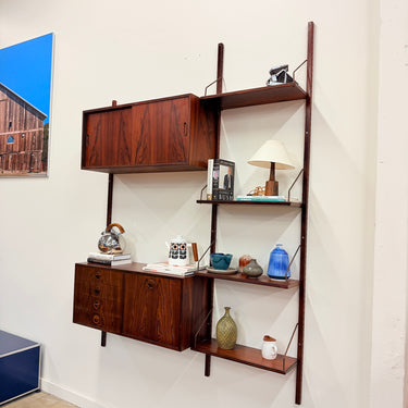 Danish Modern Rosewood 2- Bay Wall Unit Shelf by HG Furniture (Refinished)