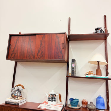 Danish Modern Rosewood 2- Bay Wall Unit Shelf by HG Furniture (Refinished)