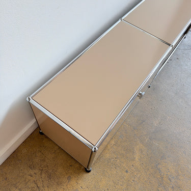 USM Haller Low Media Console with Middle Shelf - Beige