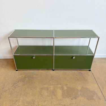 USM Haller 2X2 Media Console - Olive Green