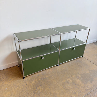 USM Haller 2X2 Media Console - Olive Green