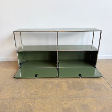 USM Haller 2X2 Media Console - Olive Green