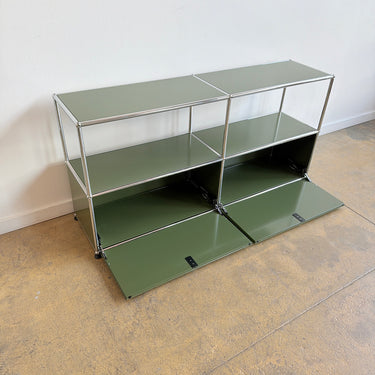 USM Haller 2X2 Media Console - Olive Green