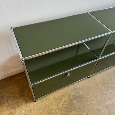 USM Haller 2X2 Media Console - Olive Green