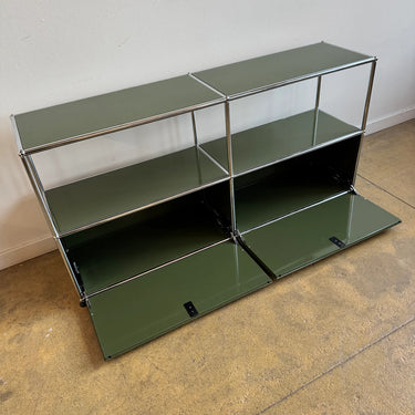 USM Haller 2X2 Media Console - Olive Green
