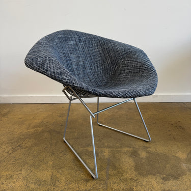 Knoll® Bertoia Diamond Lounge Chair- Full Cover  (DesignTex Blue Tweed Fabric)