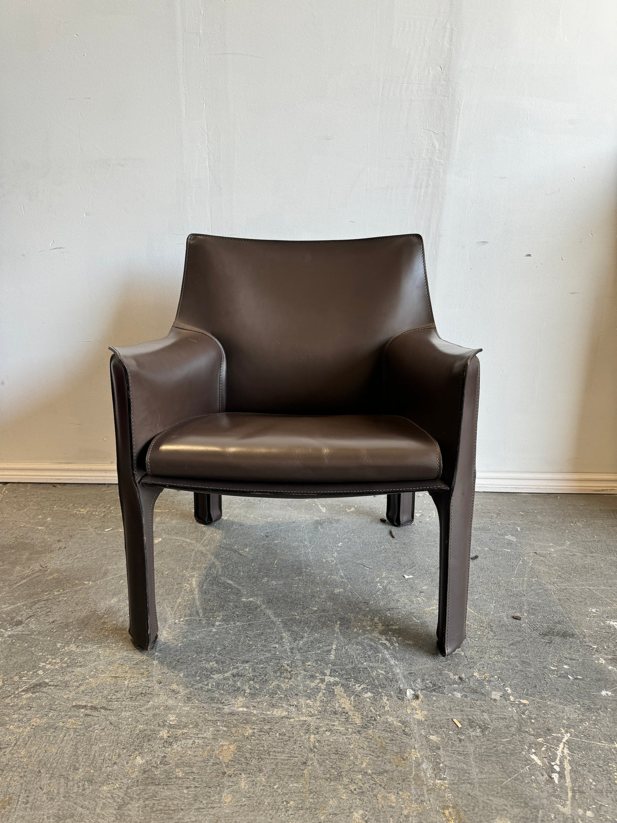Cassina Mario Bellini Cab 414 Leather Arm Chair