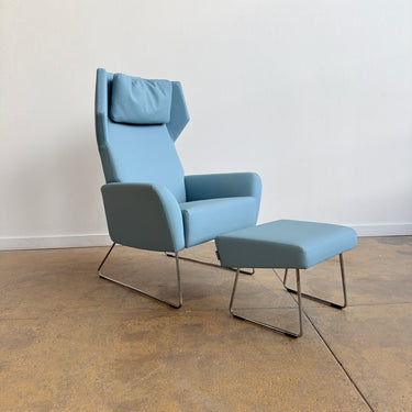 Swedese Select Recliner lounge chair & Ottoman by Roger Persson- Vinyl
