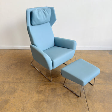 Swedese Select Recliner lounge chair & Ottoman by Roger Persson- Vinyl
