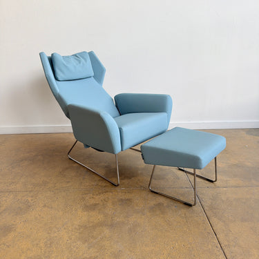 Swedese Select Recliner lounge chair & Ottoman by Roger Persson- Vinyl