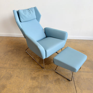 Swedese Select Recliner lounge chair & Ottoman by Roger Persson- Vinyl