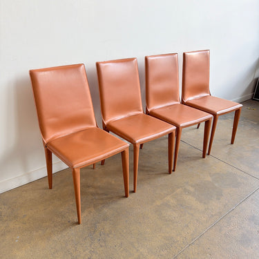 Frag Italian Bottega Leather Dining Chair - Set of 4