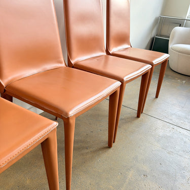 Frag Italian Bottega Leather Dining Chair - Set of 4