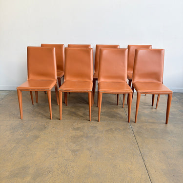 Frag Italian Bottega Leather Dining Chair - Set of 8