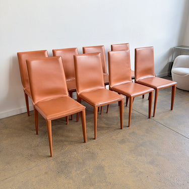 Frag Italian Bottega Leather Dining Chair - Set of 8