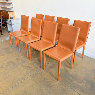 Frag Italian Bottega Leather Dining Chair - Set of 8