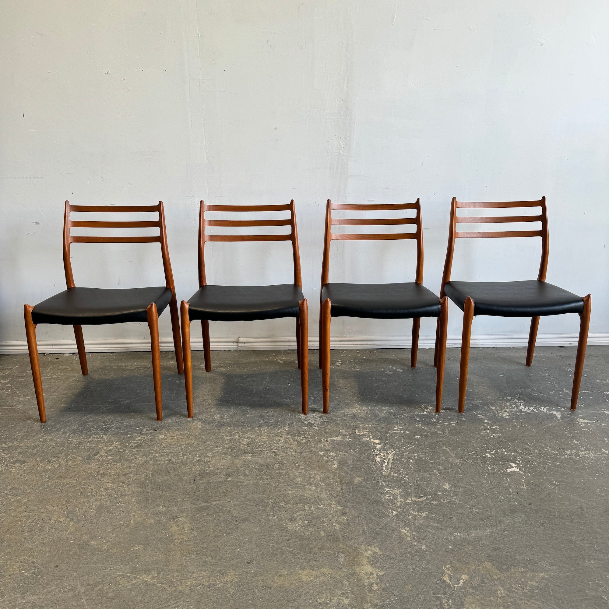 Danish Modern Niels Moller Model 78 Side Chair with Leather Seat