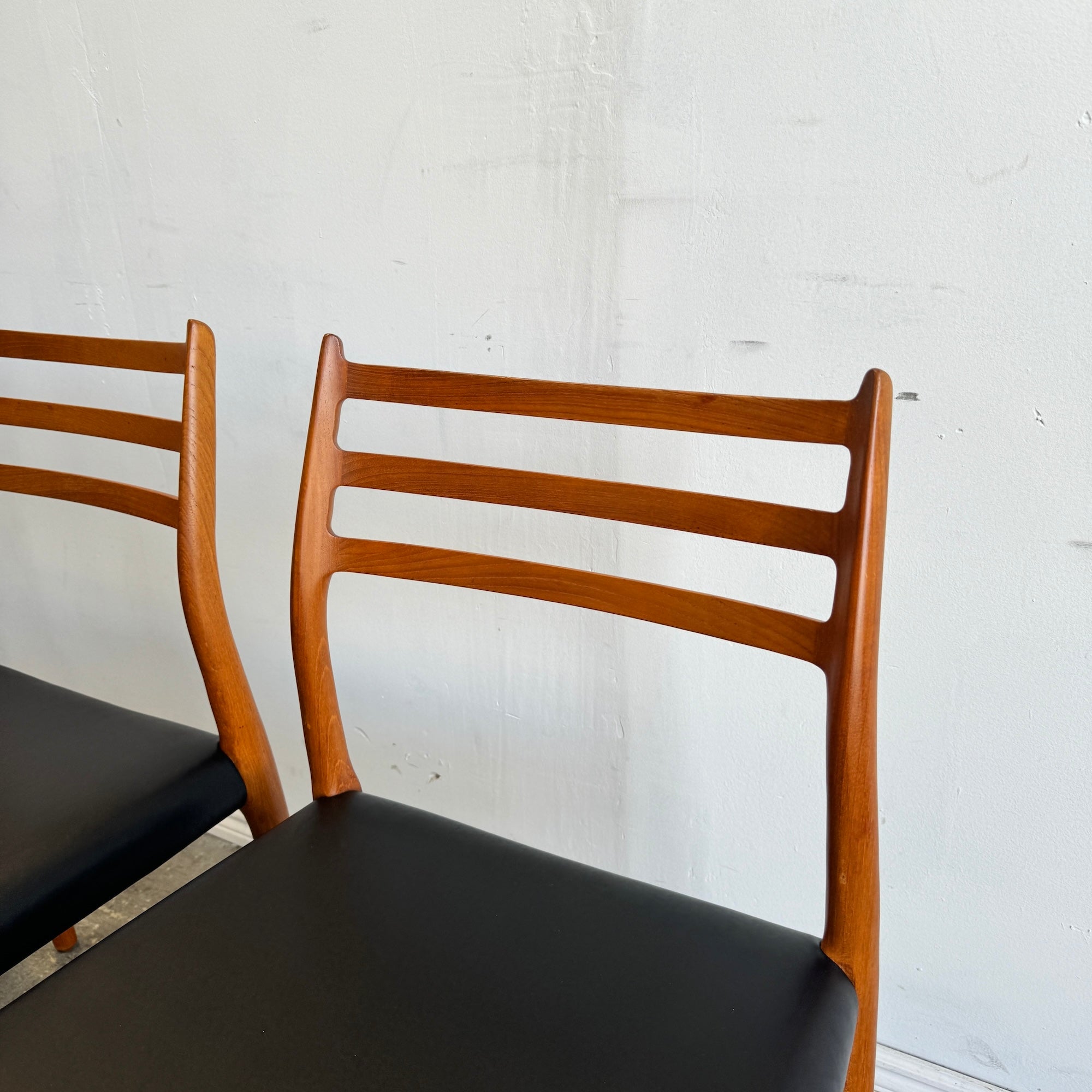 Danish Modern Niels Moller Model 78 Side Chair with Leather Seat