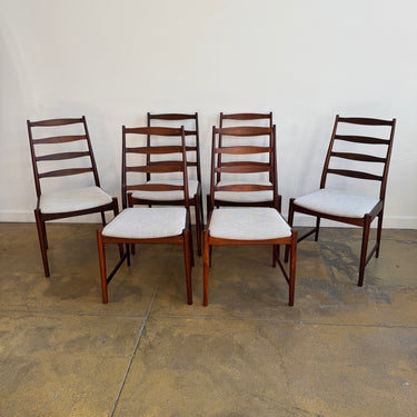 Danish Modern Ladder Back Rosewood Dining Chairs by Torbjorn Afdal for Vamo