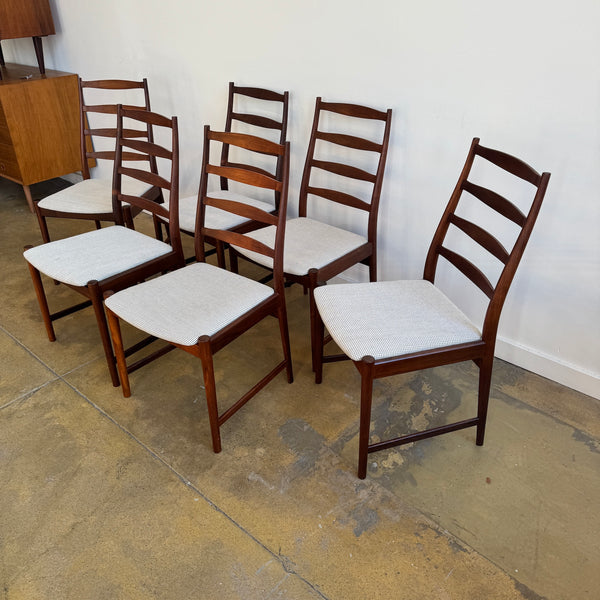 Danish Modern Ladder Back Rosewood Dining Chairs by Torbjorn Afdal for Vamo
